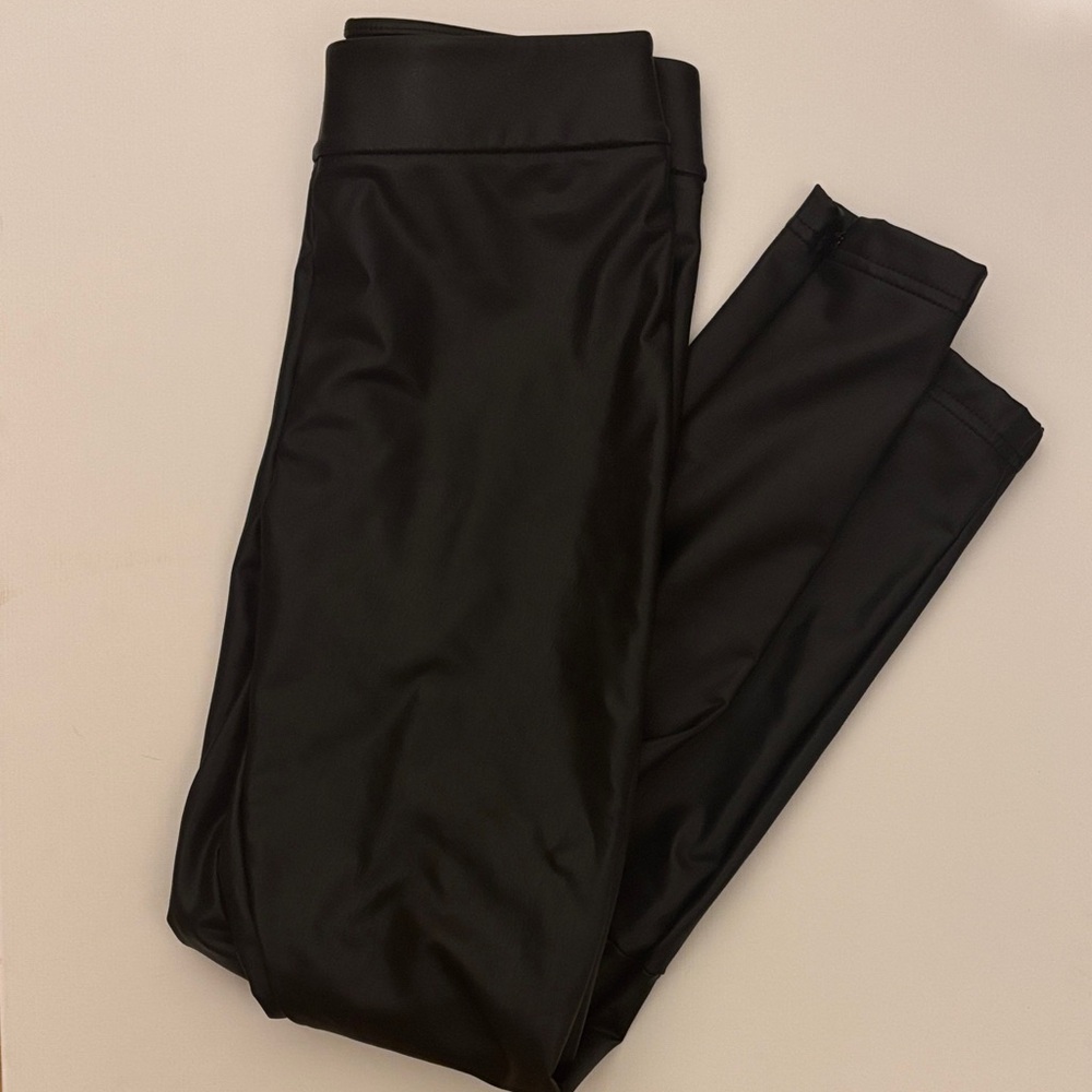 Adult women's black leather Leggings
